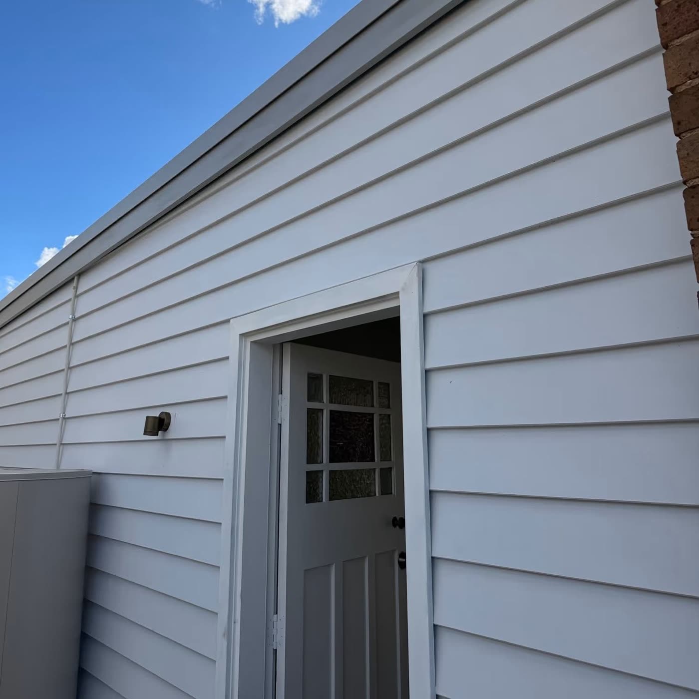 A back door with no cover