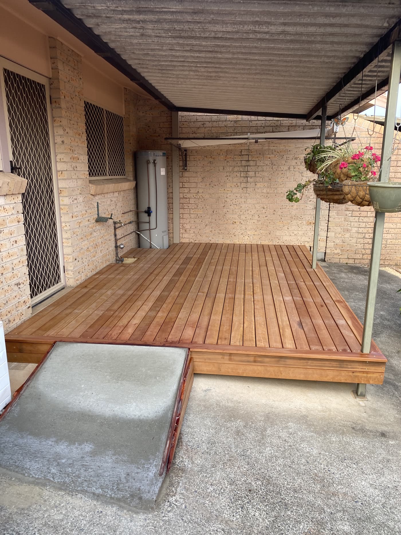 The finished timber deck