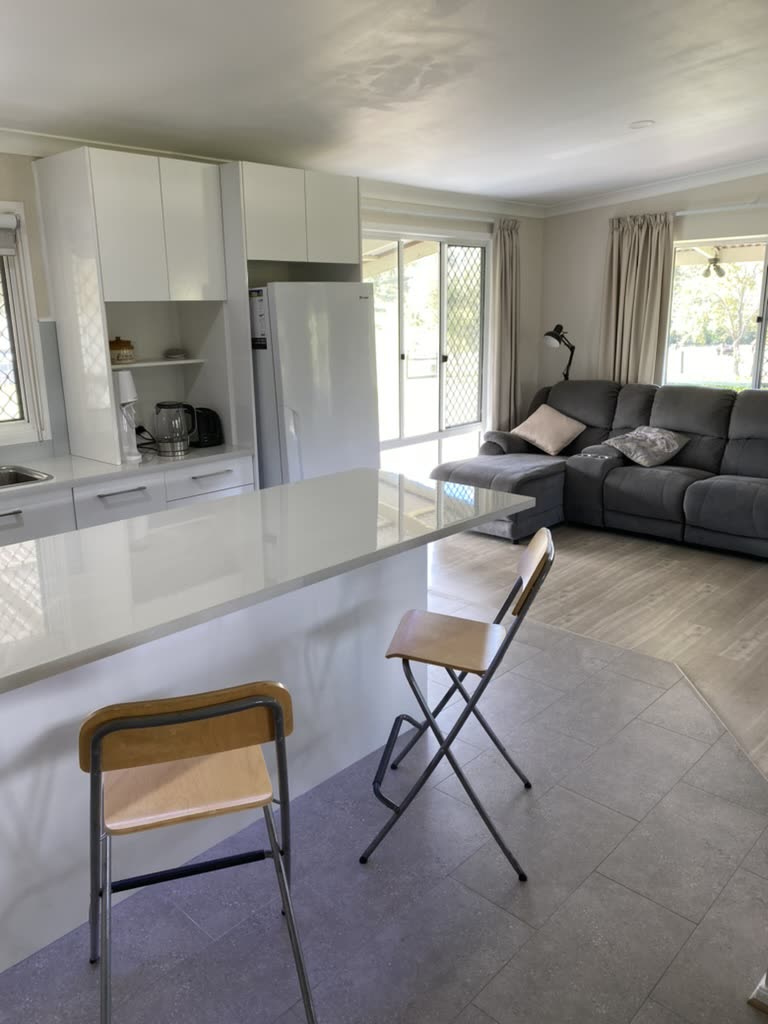 The new kitchen installed in the same room