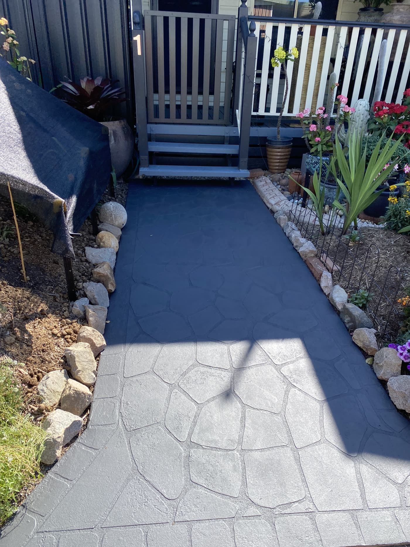 The same path and driveway cleaned up