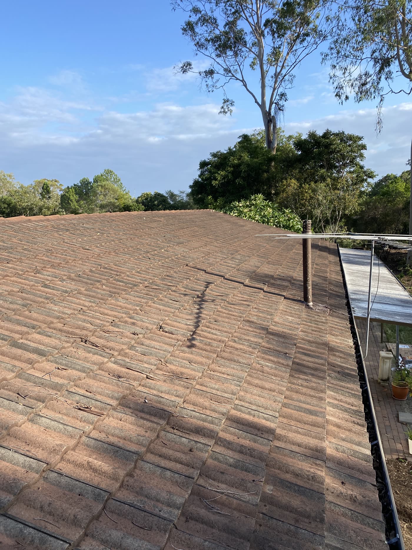A roof before a whirlybird was fitted