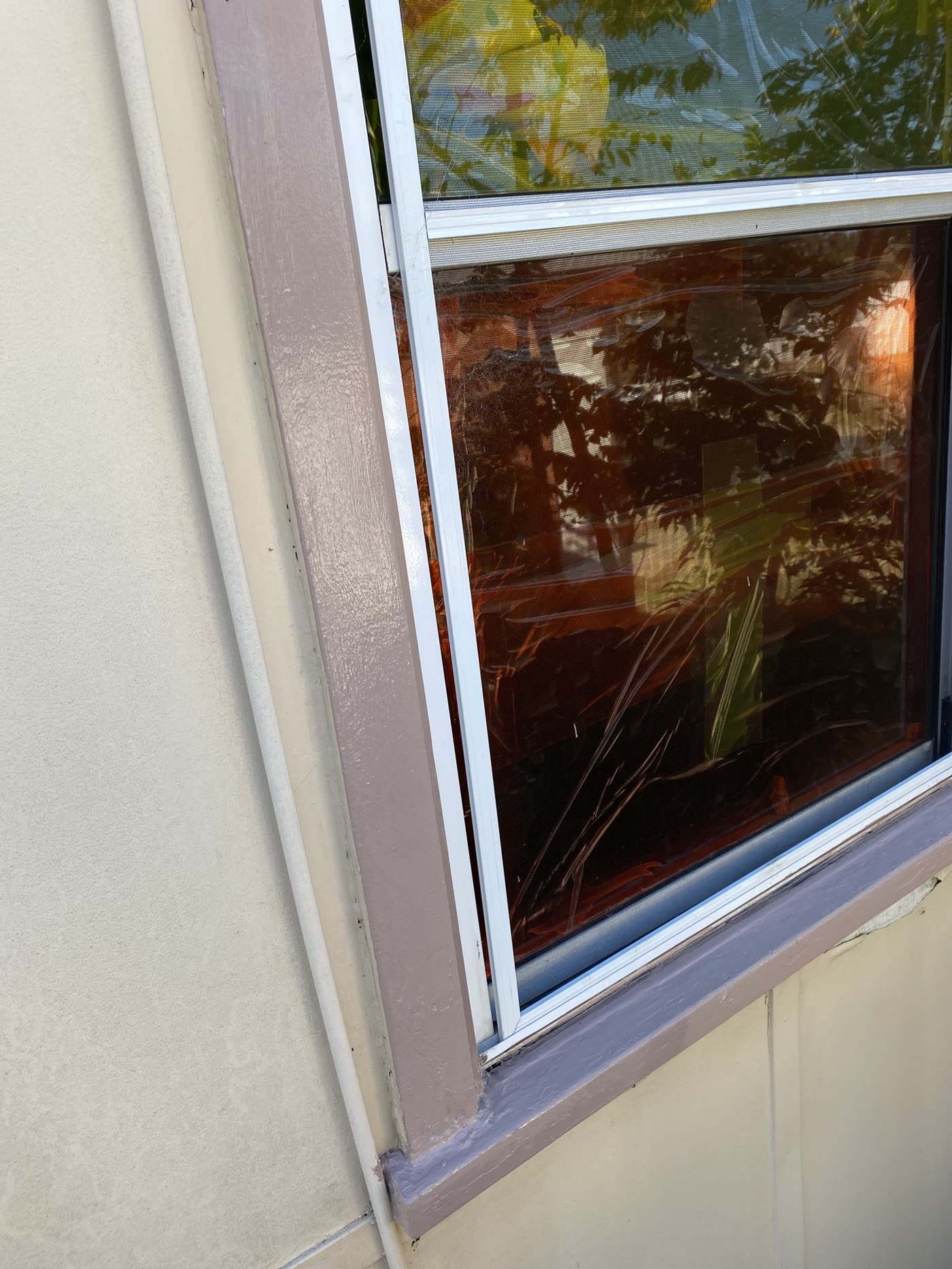 The same window frame repaired